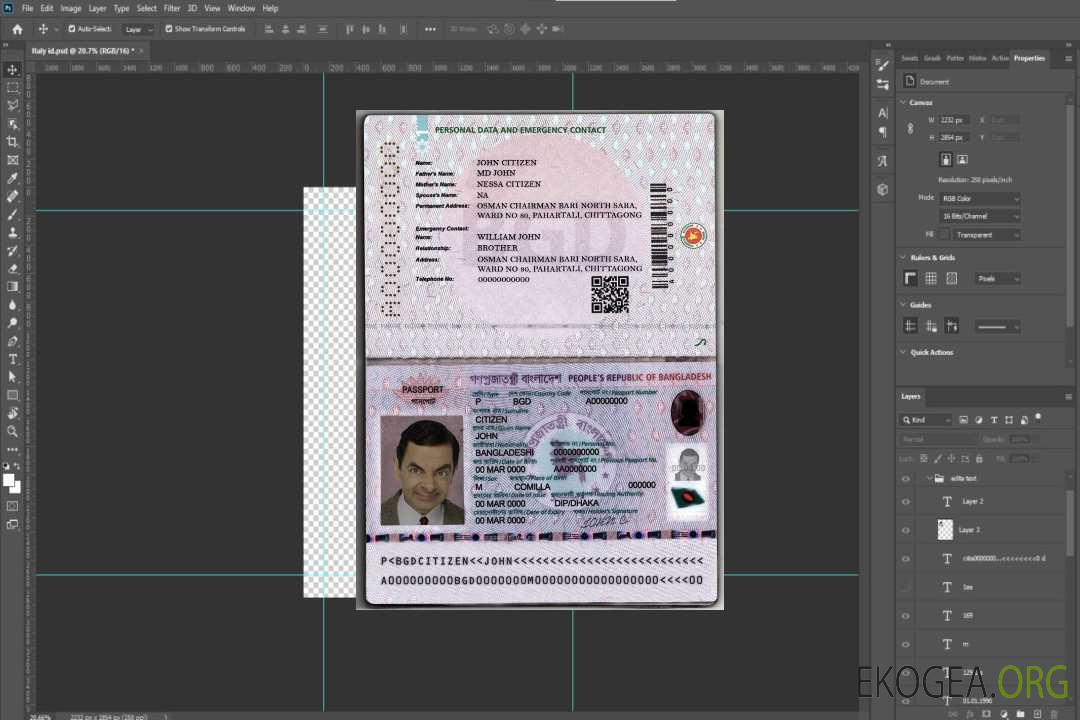 Passeport électronique du Bangladesh 2020 - présent template